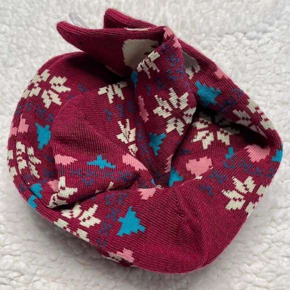 maroon burgundy winter snowflake socks never worn bears snowflakes - Picture 4 of 4